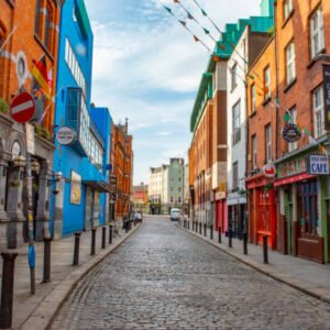 Empty Streets in Dublin City centre during coronavirus , Dublin, Ireland.